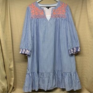 J Crew Blue Striped Dress